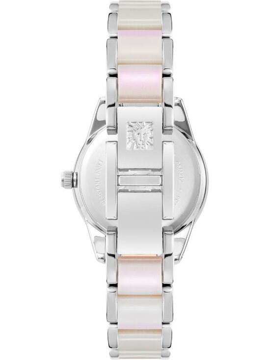 Anne Klein Women\'s Silver White Analog Quartz Resin Bracelet Luxury Round Watch